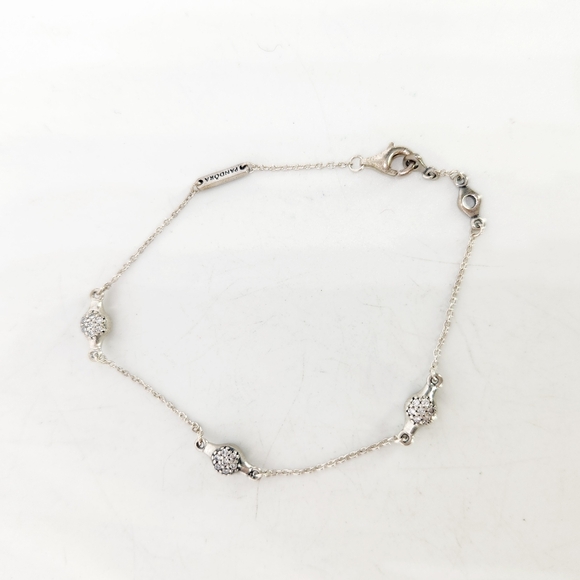 Pandora Modern Love Pods Bracelet Size 7.8" Clear CZ & Sterling Silver Retired - Picture 1 of 8